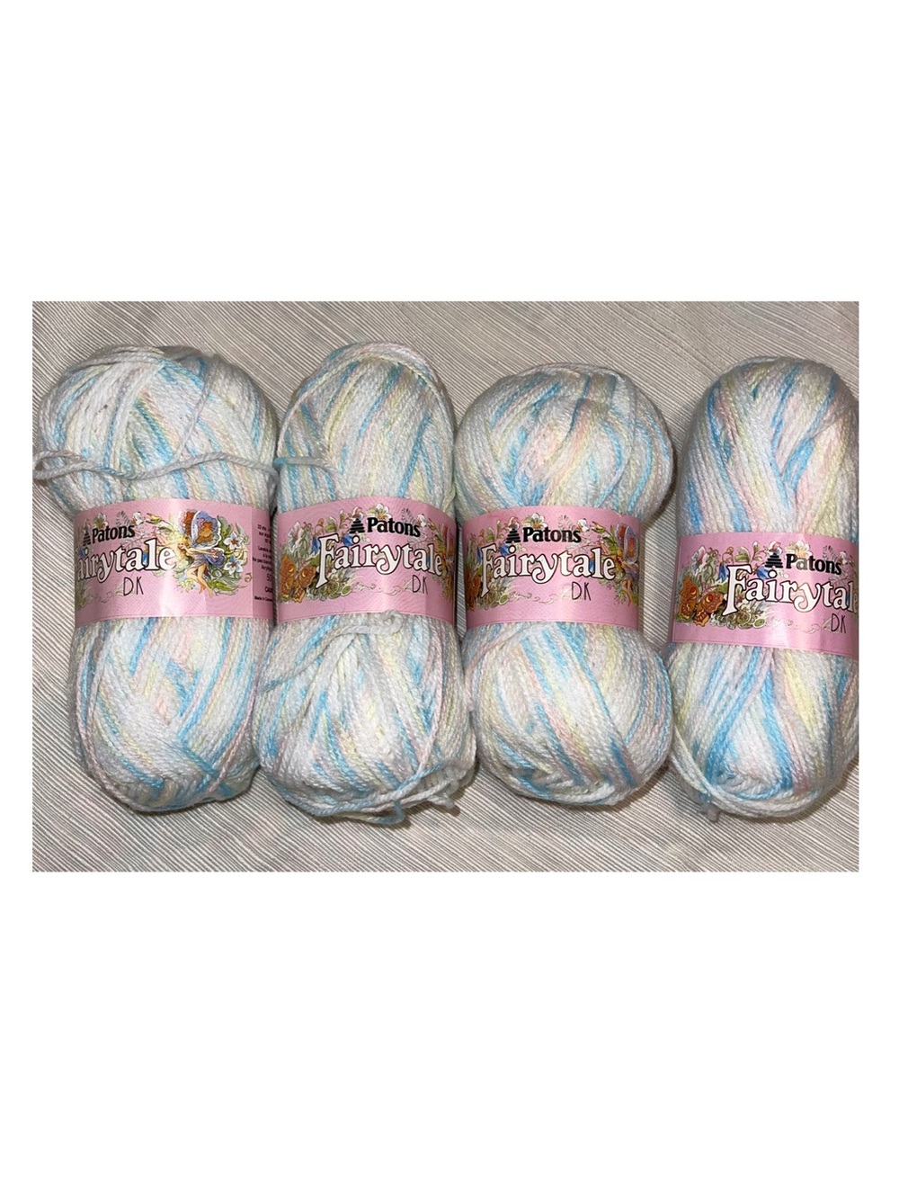 Patons Discontinued Fairytale DK Wt Baby Yarn - Pastel Multicolor (4 Skeins)